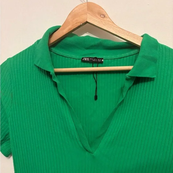 Zara Green Ribbed Dress - Picture 4 of 4